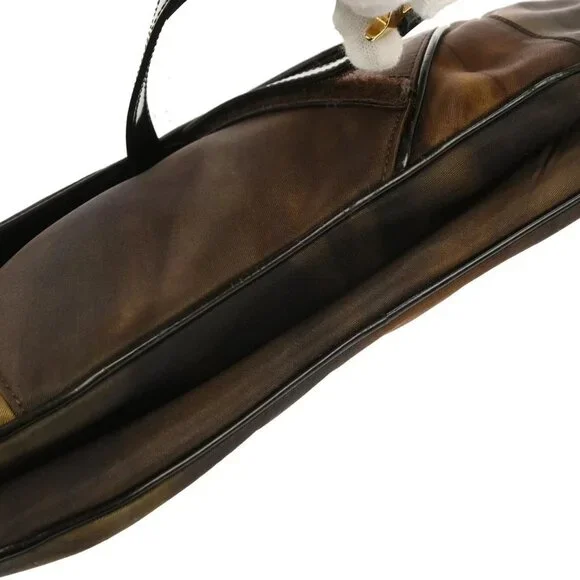 Christian Dior Brown Nylon Double Saddle Handbag RU0061 126277 - Picture 7 of 10